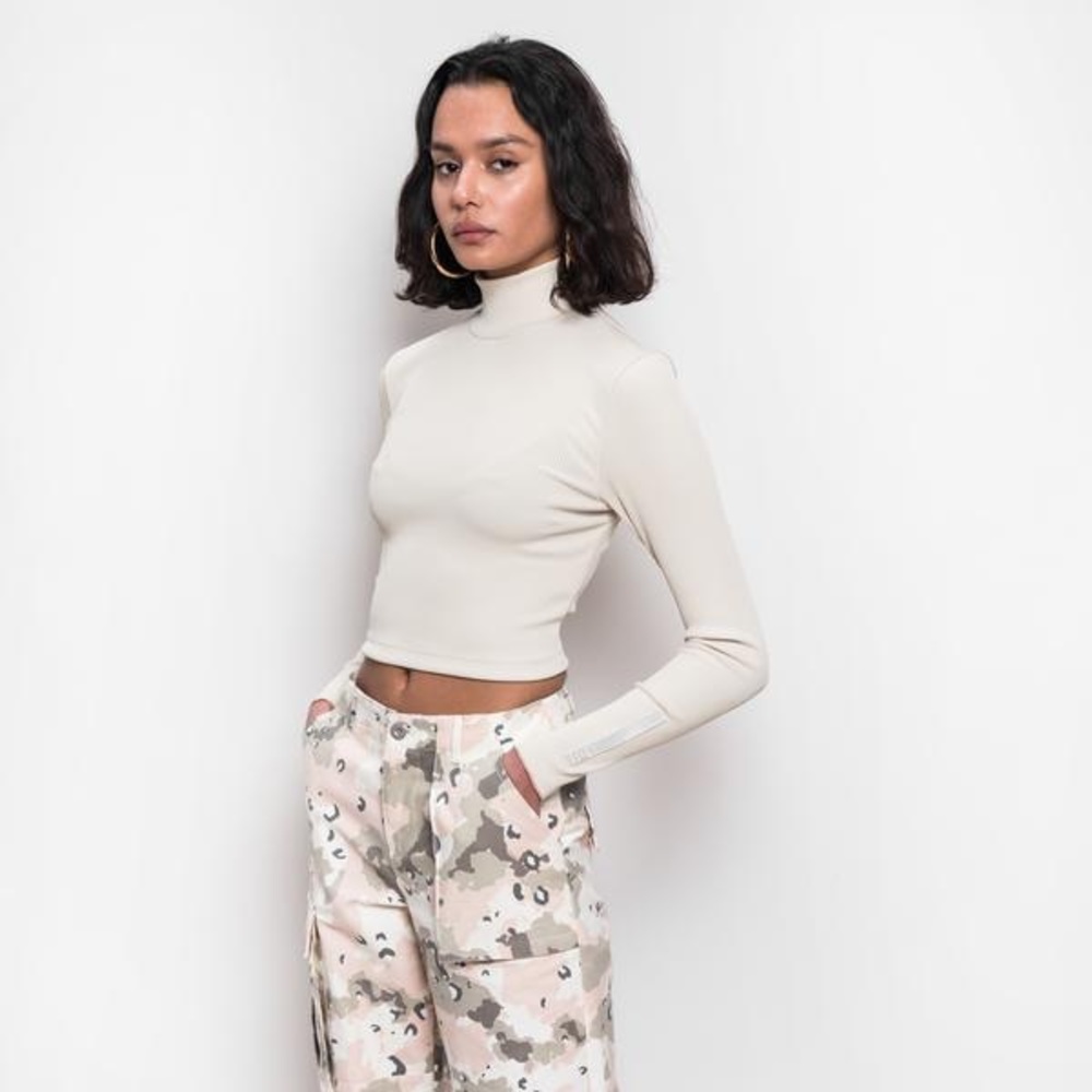 XS Kith Hanne Fitted Rib L/S Tee-Vintage White